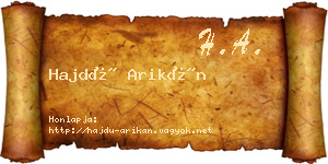 Hajdú Arikán névjegykártya